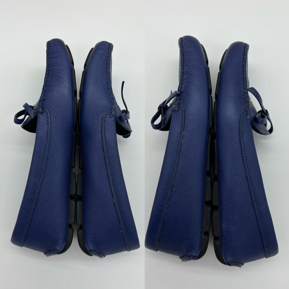 Authentic Prada blue Saffiano leather loafers - Picture 5 of 11